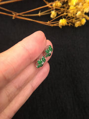 Green Jade Earrings - Flower (EA277)
