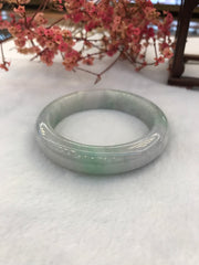 Lavender With Green Jade Bangle - Round (BA249)
