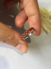 Red Cabochons Jade Ring (RI091)