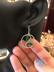 Green Jade Earrings - Irregular (EA290)