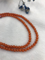 Orangey red Jadeite Necklace -NE087