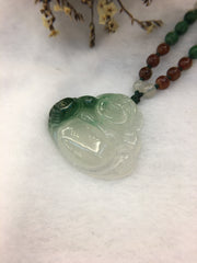 Icy Green Pendant - Laughing Buddha (PE005)