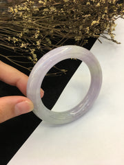 Green With Lavender Jade Bangle - Round (BA134)