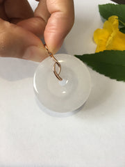Icy White Jade Pendant - Safety Coin (PE163)