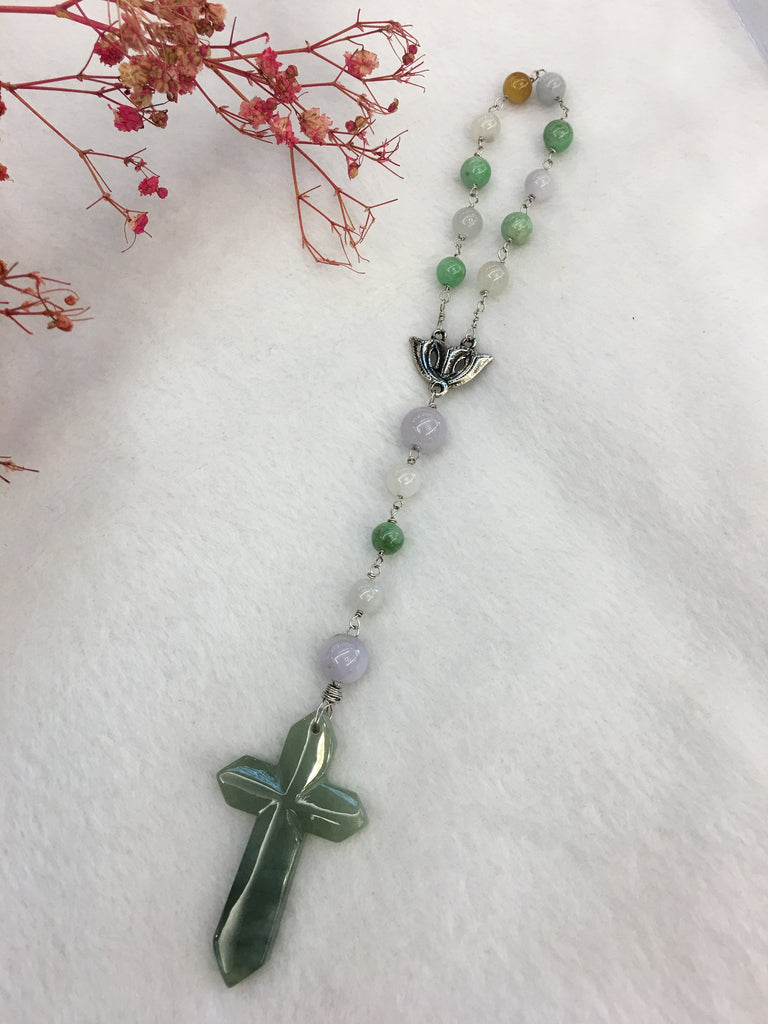 Three Colours Jade - Rosary (OT011)