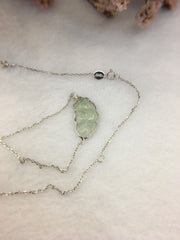 Icy Green Jade Necklace - Goldfish (NE049)
