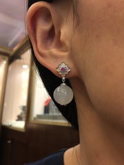 Icy Jade Ball Earrings (EA049)