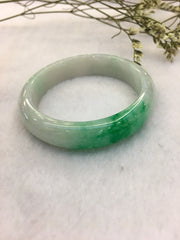 Green Jade Bangle - Round (BA091)