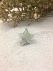 Bluish Flower Jade Ring - Star (RI153)