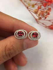 Natural Red Spinels Earrings (GE054)