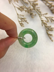 Icy Green Jade Pendant - Ring (PE187)