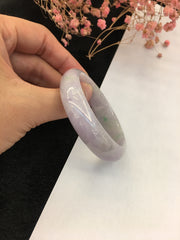 Light Lavender Jade Bangle - Oval (BA167)