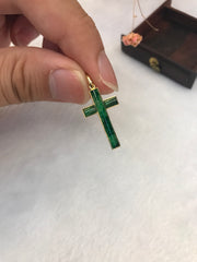 Dark green Jade Cross (PE410)
