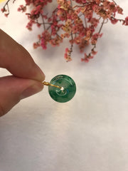 Dark Green Jade Pendant - Safety Coin (PE416)