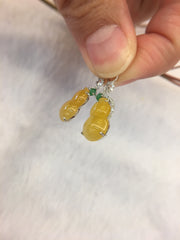 Icy Yellow Hulu Jade Earrings (EA280)