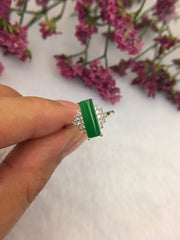 Green Jade Ring - Rectangular Shape (RI225)