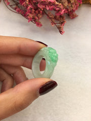 Light Green Jade Ring - Dragon (RI286)