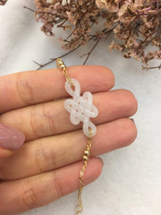 Icy White Jade Bracelet - Eternity Knot (BR229)