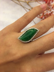Green Jadeite Ring - Irregular (RI035)