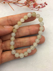 Icy White & Light Yellow Bracelet - Beads (BR064)