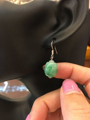 Green Jade Earrings - Barrel (EA134)