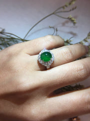 Green Jade Ring - Cabochon (RI172)