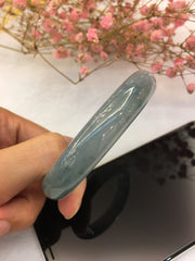 Icy Bluish Lavender Jade Bangle - Oval (BA142)