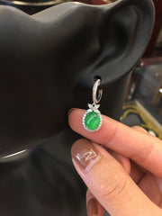 Green Jade Earrings - Cabochon (EA166)