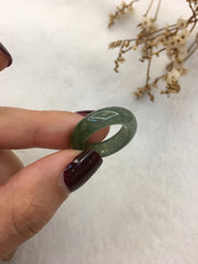 Yellowish Green Jade Hololith Ring (RI285)