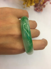 Green Jade Bangle - Round (BA059)