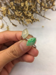 Green & Icy Jadeite Rings - Marquise (RI165)