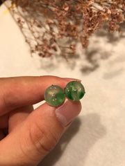 Icy Green Ear Stud - Safety Coin (EA353)