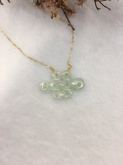 Icy Green Jade Necklace - Eternity Knot (NE077)
