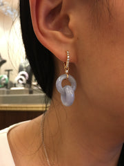 Lavender Jade Earrings - Double Rings (EA252)