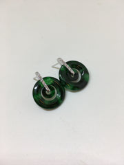 Dark Green Earrings - Double Loops (EA242)