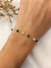 Icy White With Green Jade - Bracelet (BR234)
