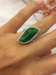 Green Jadeite Ring - Irregular (RI035)