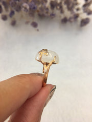 Natural Nephrite Jade Ring - Cabochon (RI054)