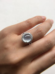 Icy Variety Jade Ring - Cabochon (RI078)
