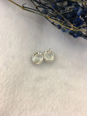 Glassy Variety Jade Earrings - Cabochons (EA089)