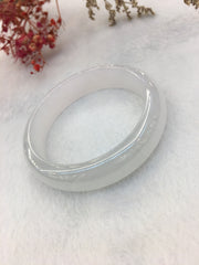 Icy White Jade Bangle - Round (BA195)