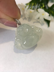 Icy Jade Pendant - Laughing Buddha (PE091)