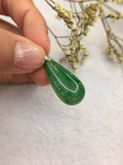 Green Jade Pendant - Pear Shape (PE243)