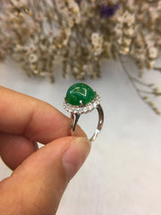 Green Jade Ring - Cabochon (RI037)