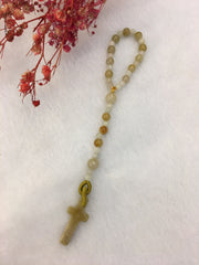 Yellow & White Jade - Rosary (OT006)