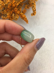 Icy Green Jade Barrel Necklace (NE082)