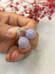 Lavender Jade Earrings - Balls (EA272)