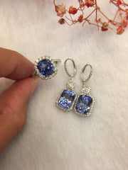 Natural Blue Sapphire Earrings (Unheated) (GE060)