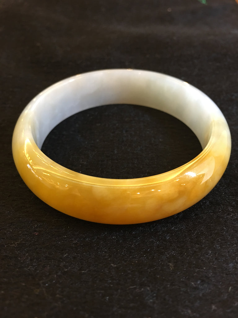 Yellow Jade Bangle - Round (BA095)