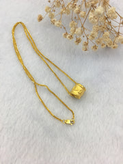 24k Pure Gold Barrel Necklace (NE084)